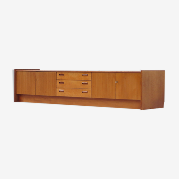 Lowboard with 3 drawers and 4 doors made of teak, 1960s