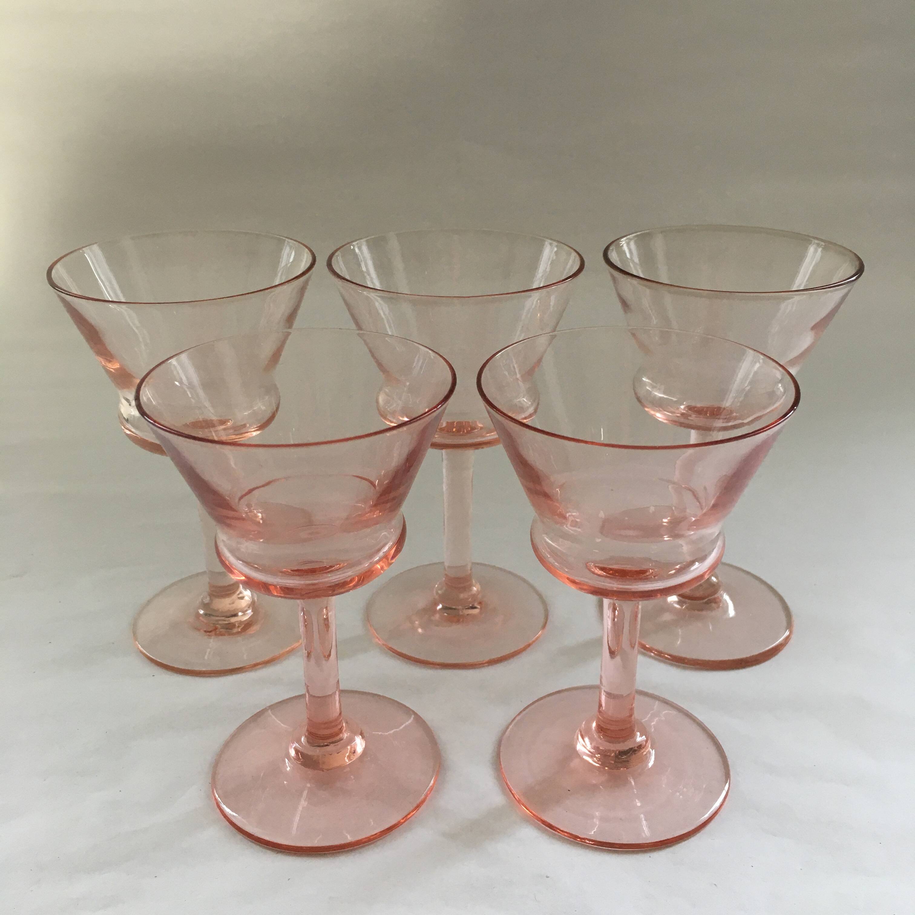 Set de 5 verres rosés