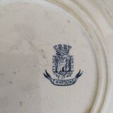 Gien earthenware plate, Terre de fer, Chardons model