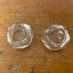 Pair of Antique Hexagonal Crystal Salt Cellars Vintage Pepper Shakers