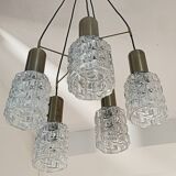 Lustre cascade doré 5 feux