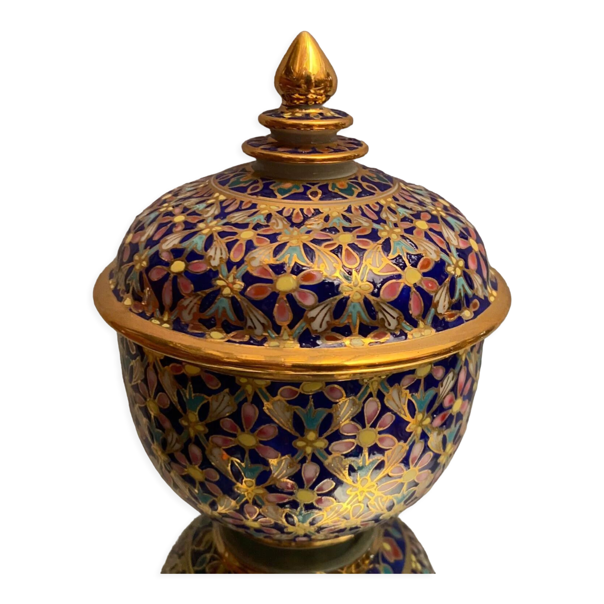 Sucrier bonbonnière pot couvert porcelaine Thaïlande
