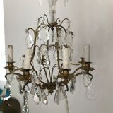 8-arm golden bronze chandelier