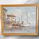 Original signed framed oil painting Fishing Wharf Port