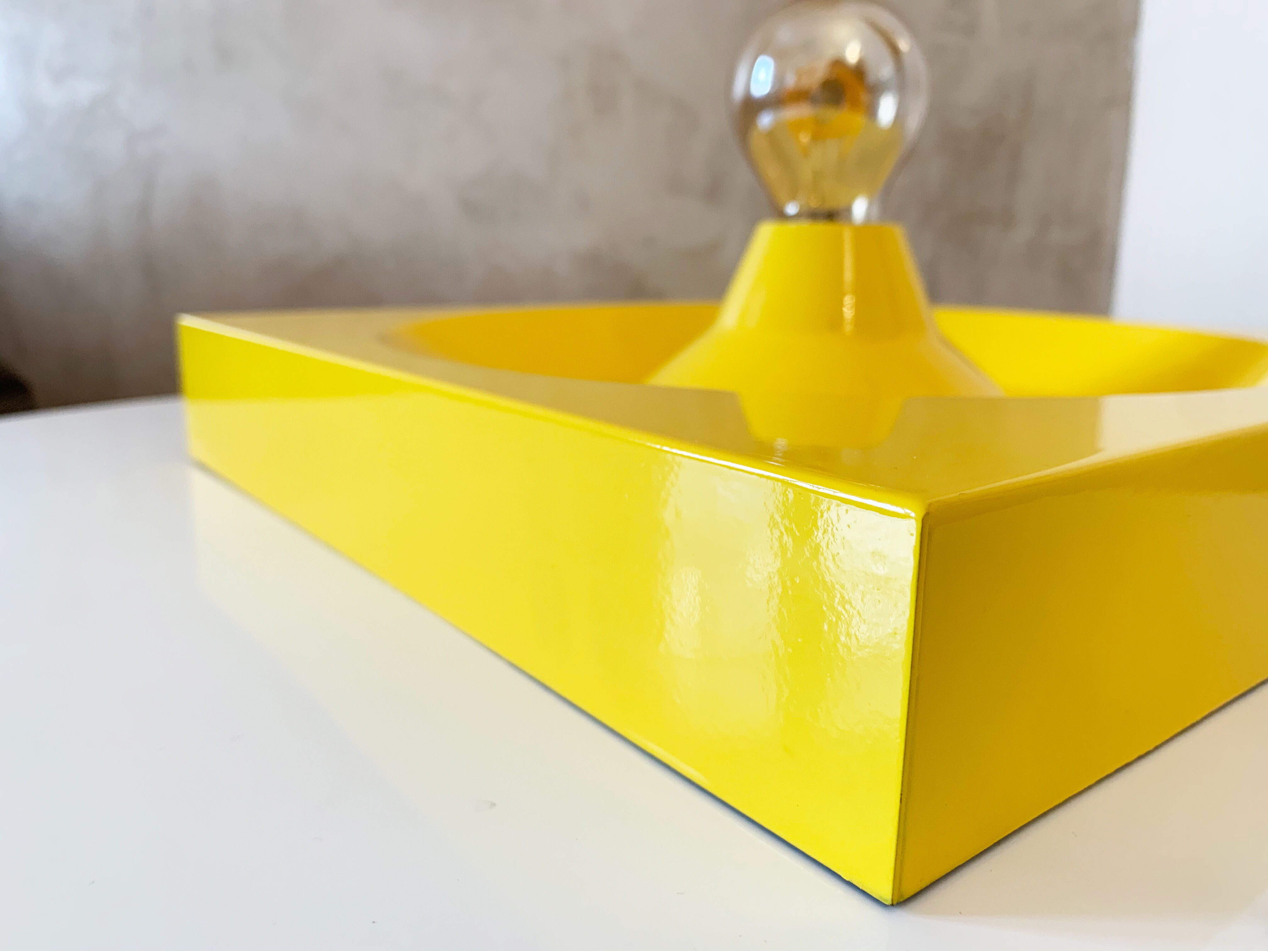 Yellow Metal Wall Light by Klaus Hempel for Kaiser Leuchten, 1970s