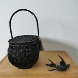Black wicker basket