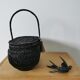 Black wicker basket