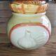 Vintage garlic pot in ceramic majolica – 1950s
