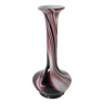 Vase en opaline violet et blanc style Murano 1960