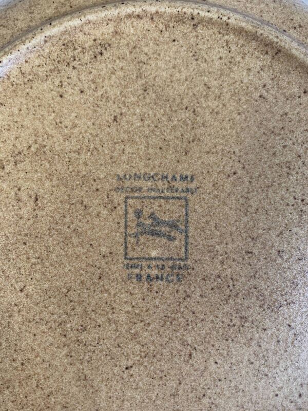 8 assiettes Longchamp en grès émaillé, 1970