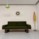 Vintage 3-seater sofa, green, solid wood, 70s/80s design