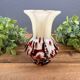 Small Art Deco Vase in Marbled Red Bordeaux Glass