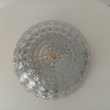 Art Deco ceiling lamp in structured glass 50s