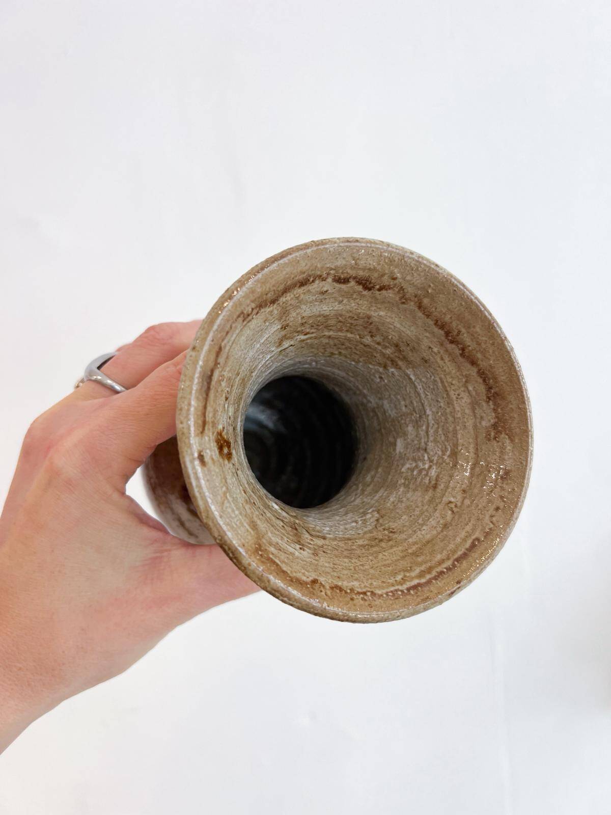 Beige stoneware vase