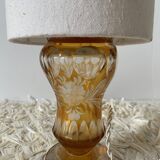 Chiseled glass lamp