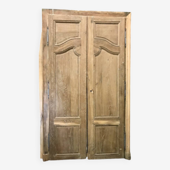Pair Of Double Sided Oak Doors 18th Century