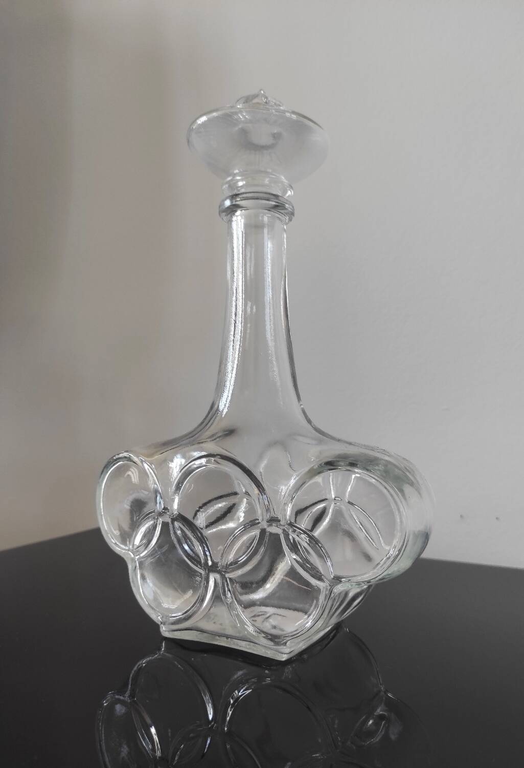 Vintage "Olympic Games" Glass Bottle / Carafe