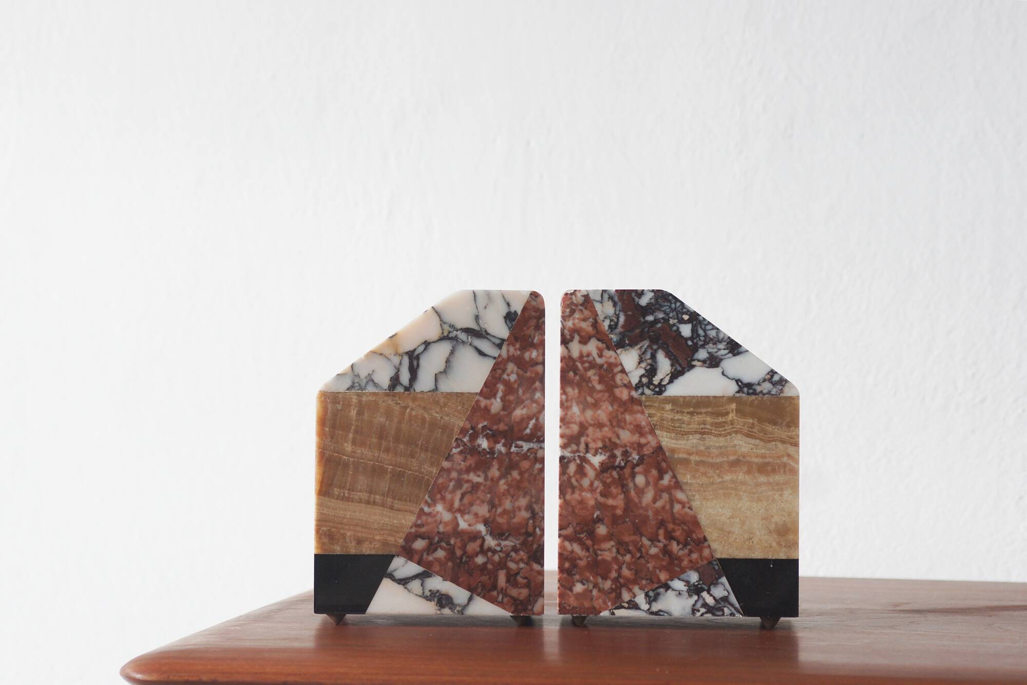 Art Deco French Marble Bookends, 1930s, Set of 2