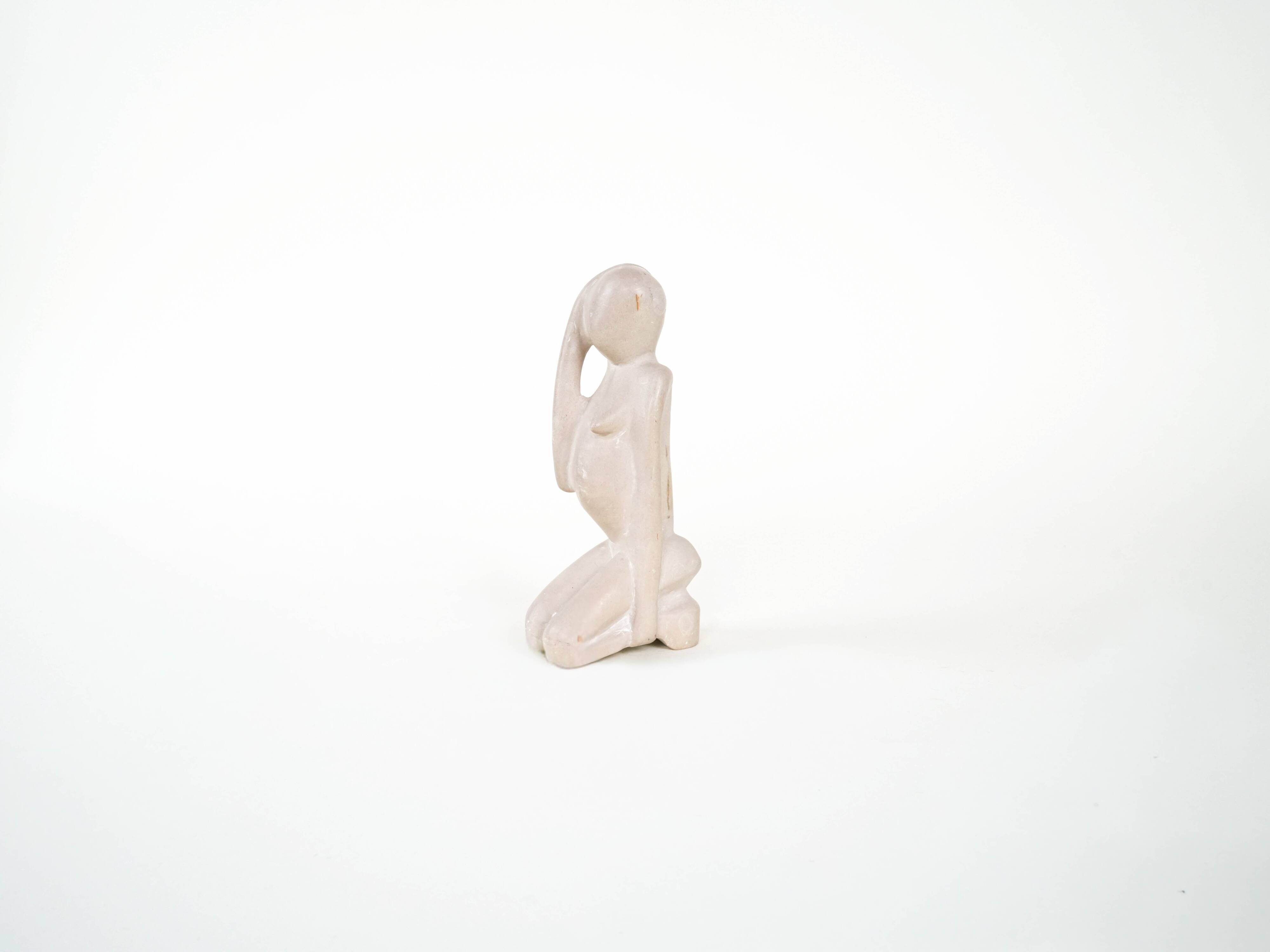 Stone sculpture of a female figure, modernist form, 1980s, produced in Denm