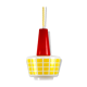 Red and yellow glass pendant lamp