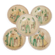 Set of 5 ceramic bowls with character motifs from Romania