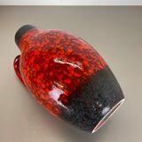 Pottery fat lava multi-color red black floor vase made by scheurich, 1970s