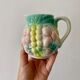 Vintage slip milk jug or pitcher
