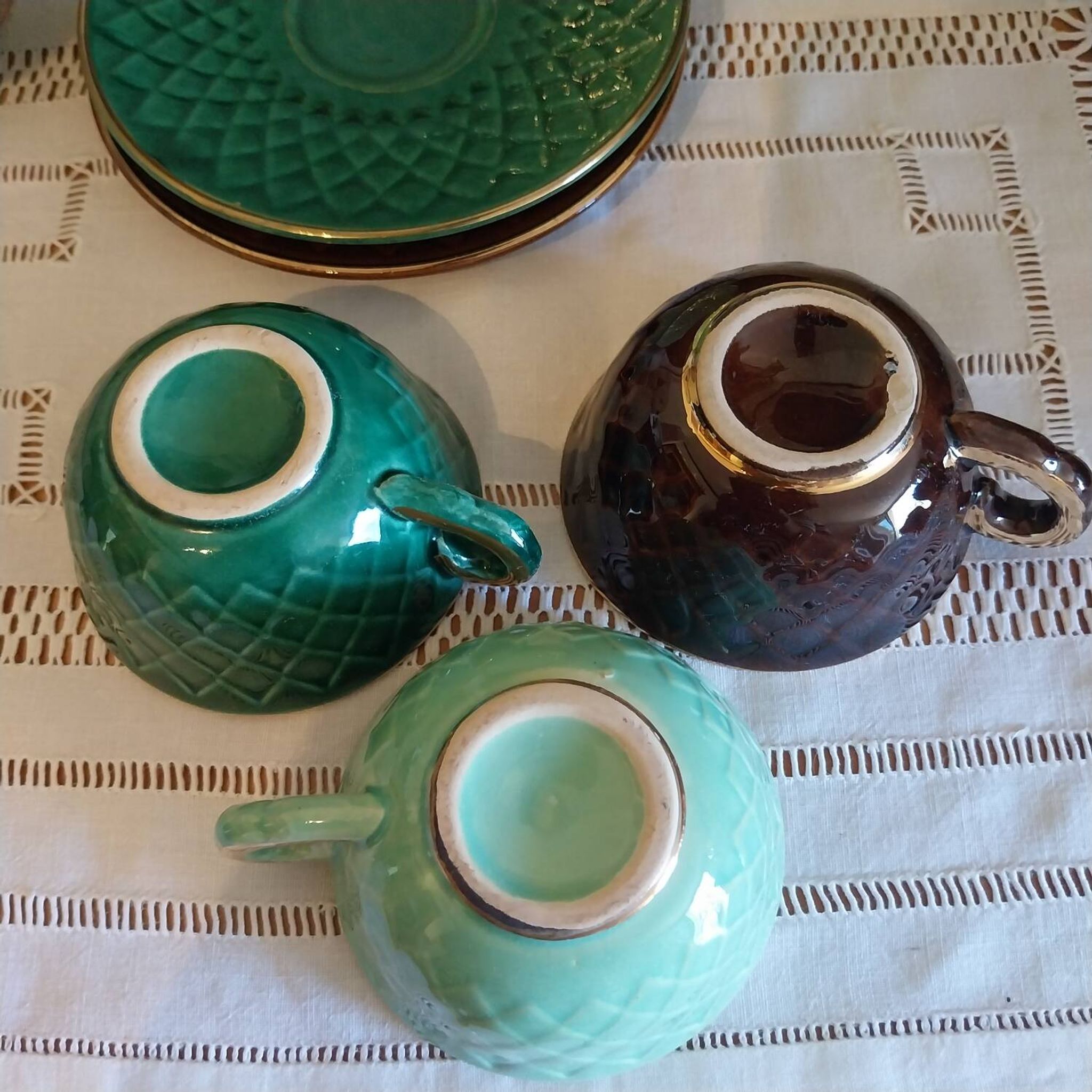 Antique St. Clement cups and saucers