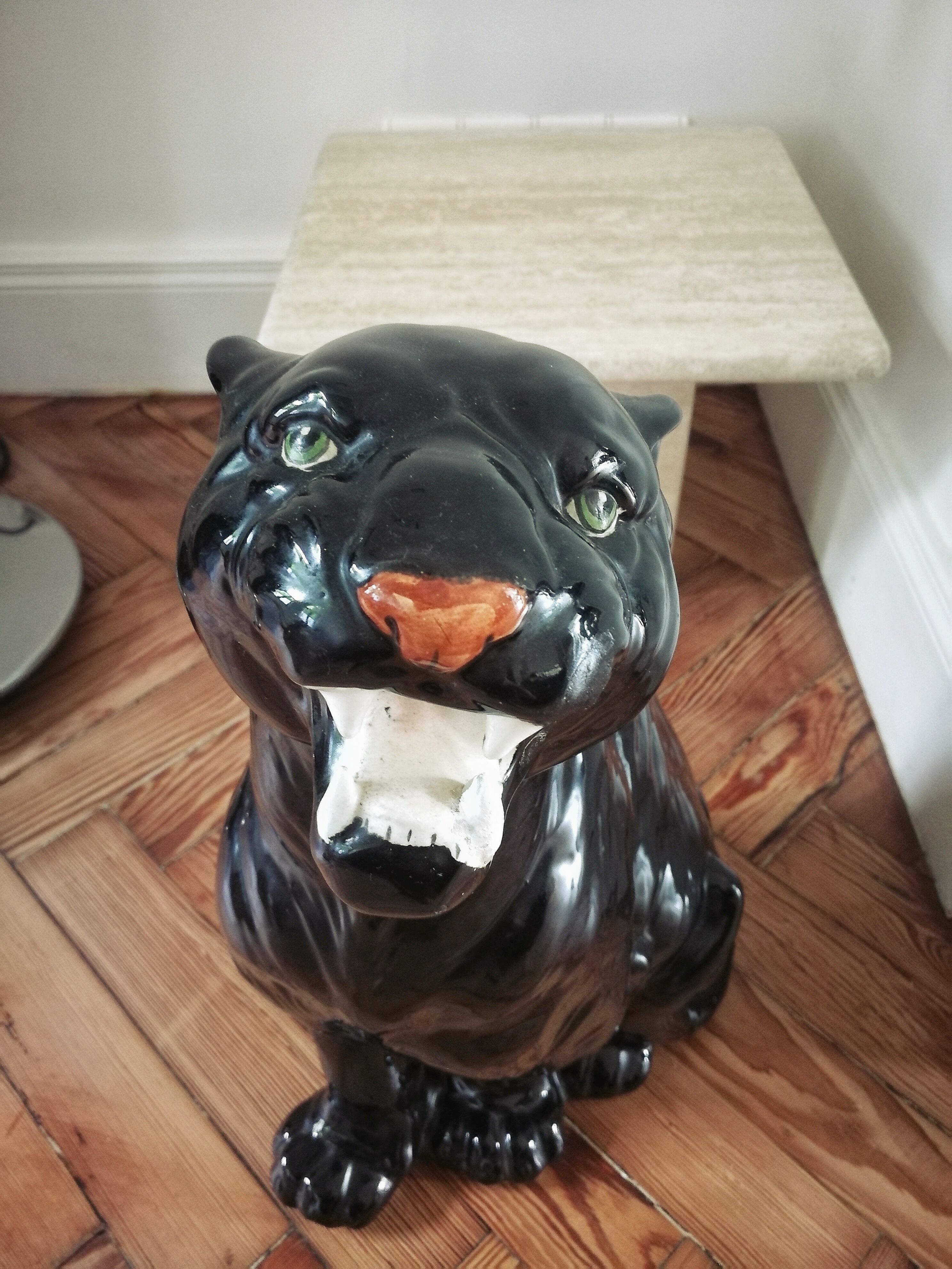 Black vintage ceramic panther
