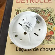 Vintage round wall light ceiling fixture transparent glass 1970s 1980s