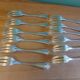 Box of 12 dessert forks in silver metal