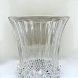 Arques crystal vase with diamond point pattern 60s 70s crystal vase