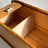 Wooden box with curtain vintage storage