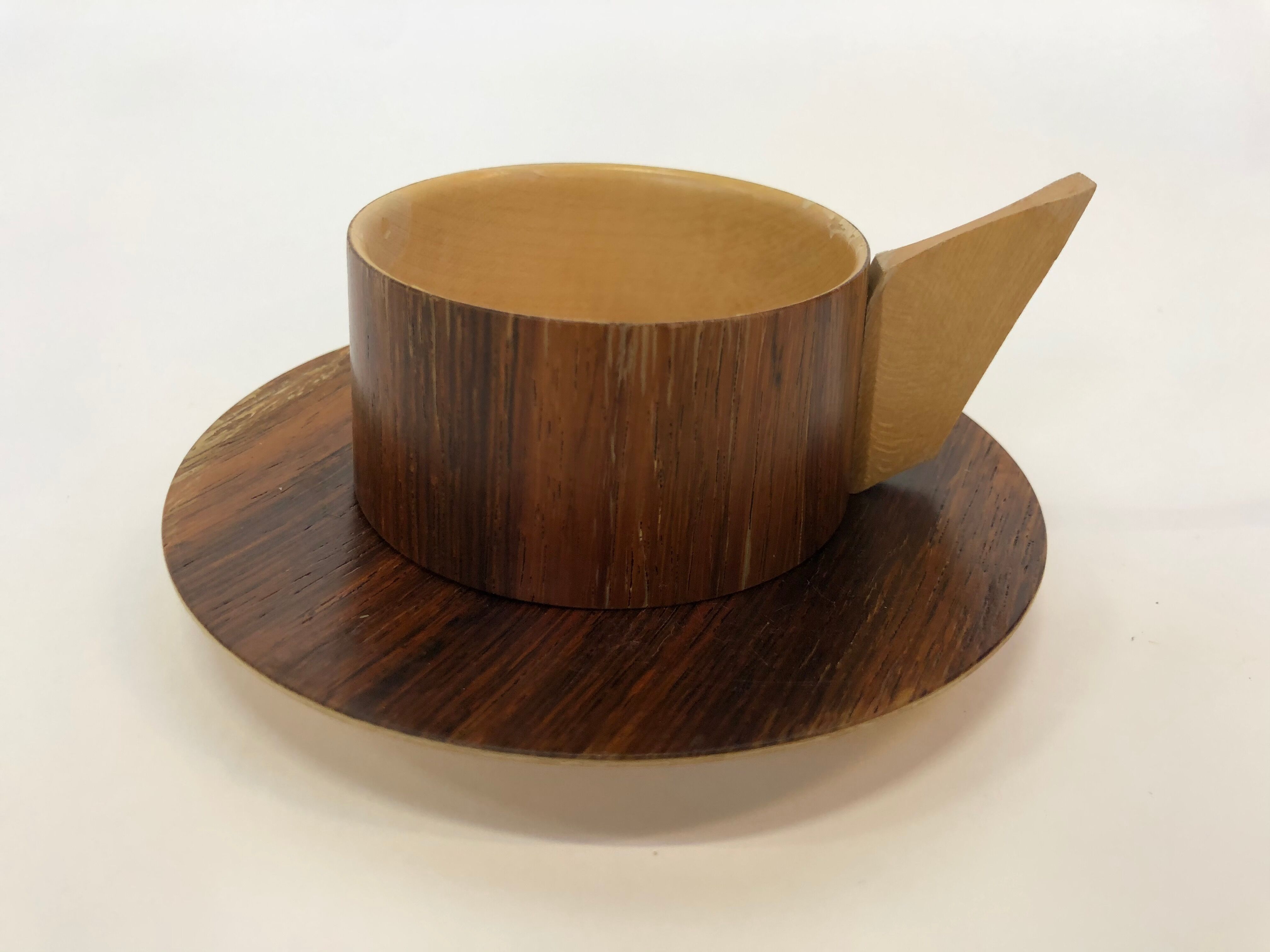 Vintage Wood Cups Saucers
