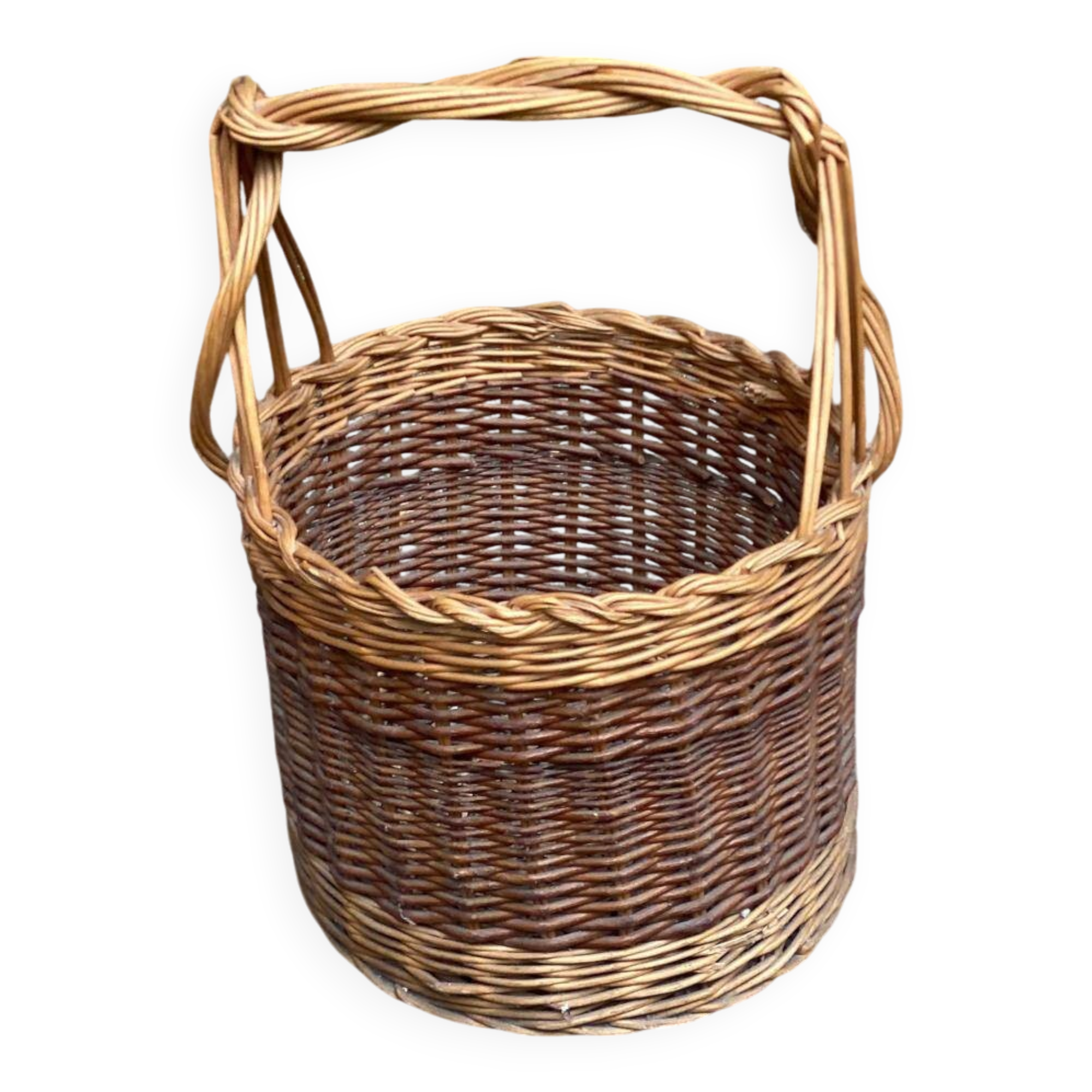 Vintage rattan and wicker basket