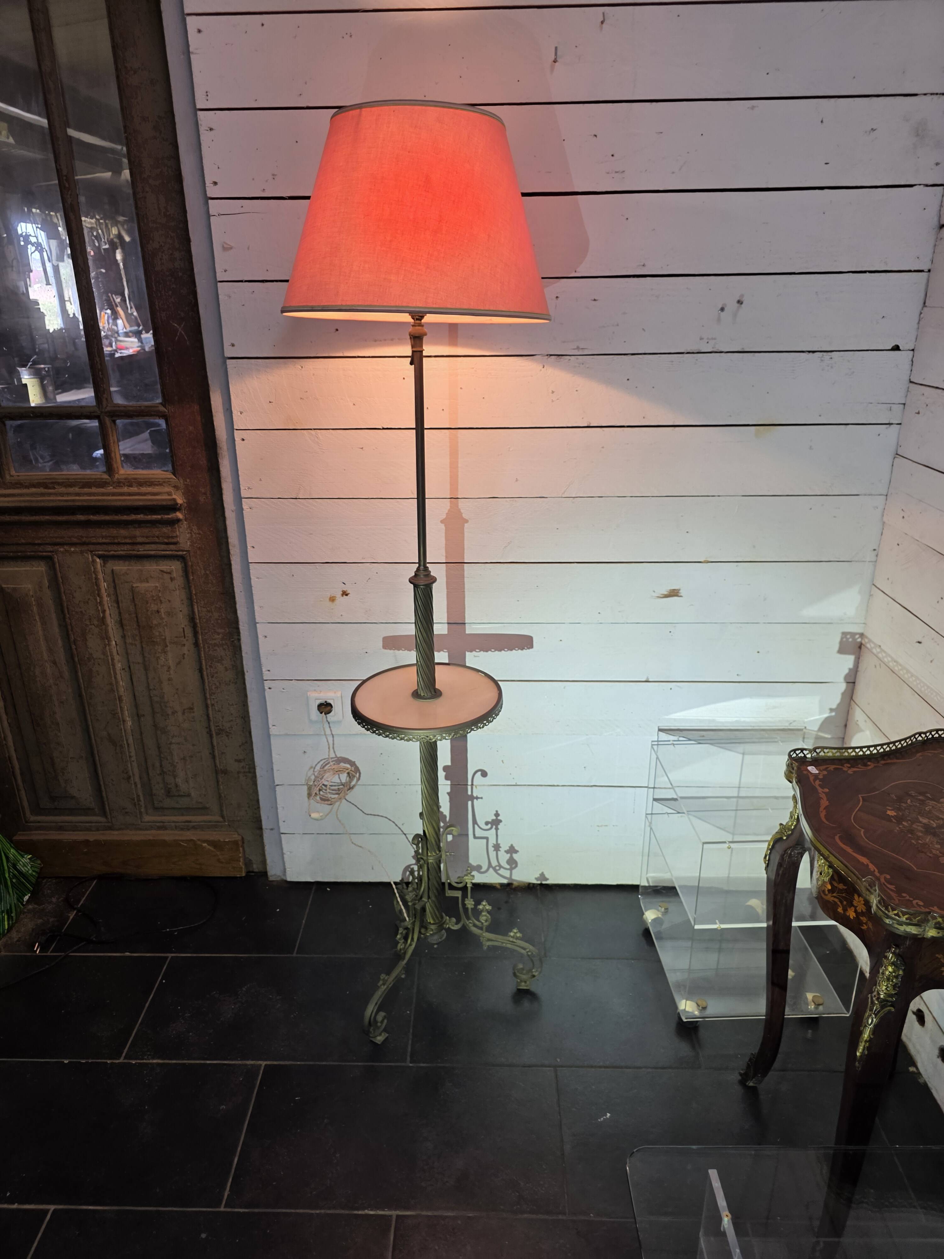 Napoleon III floor lamp in bronze and brass