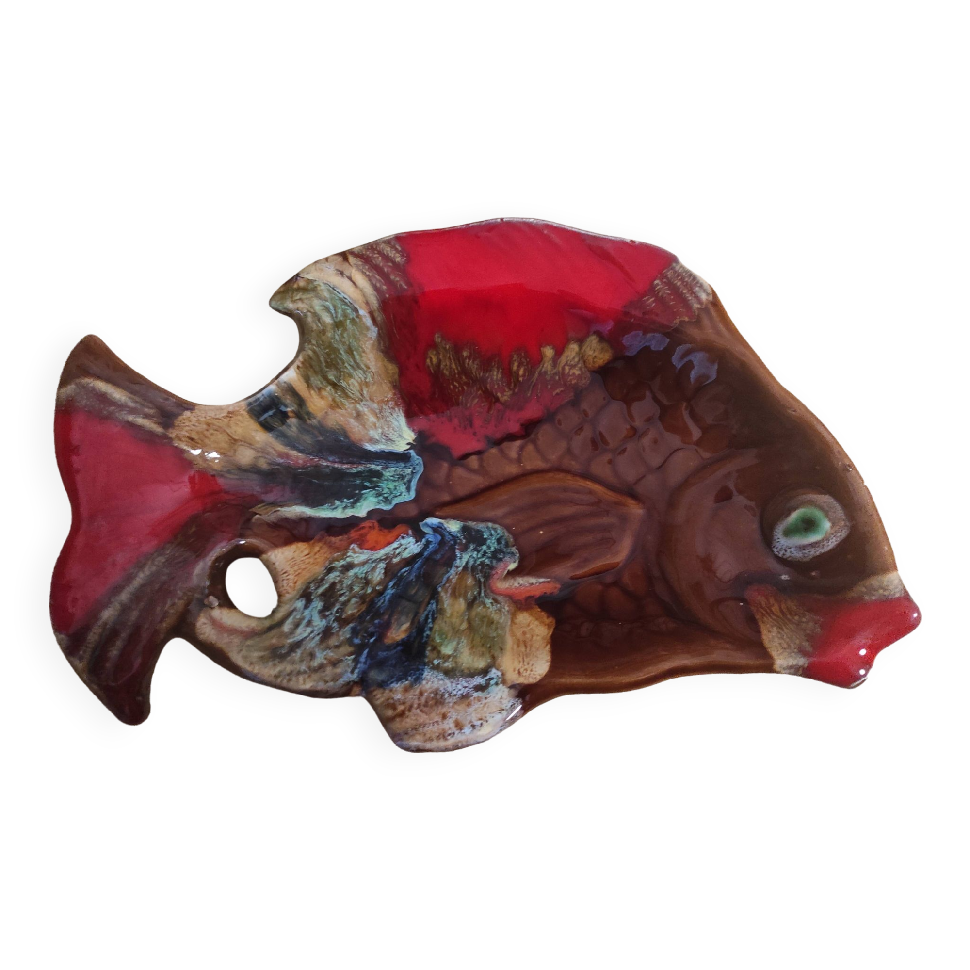 1950s glazed ceramic dish