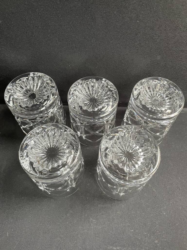 5 Whiskey glasses – Cut crystal