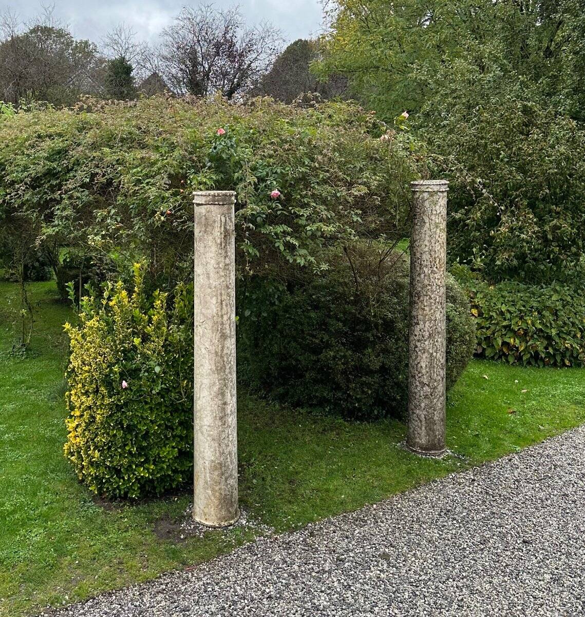 Pair of istrian stone columns, venice 16th century