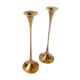 Pair of Scandinavian candlesticks in gilded brass H 23 cm