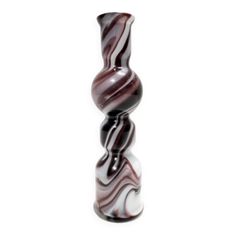Postmodern Purple and White Murano Glass Vase “Wave” by Carlo Moretti, Italy
