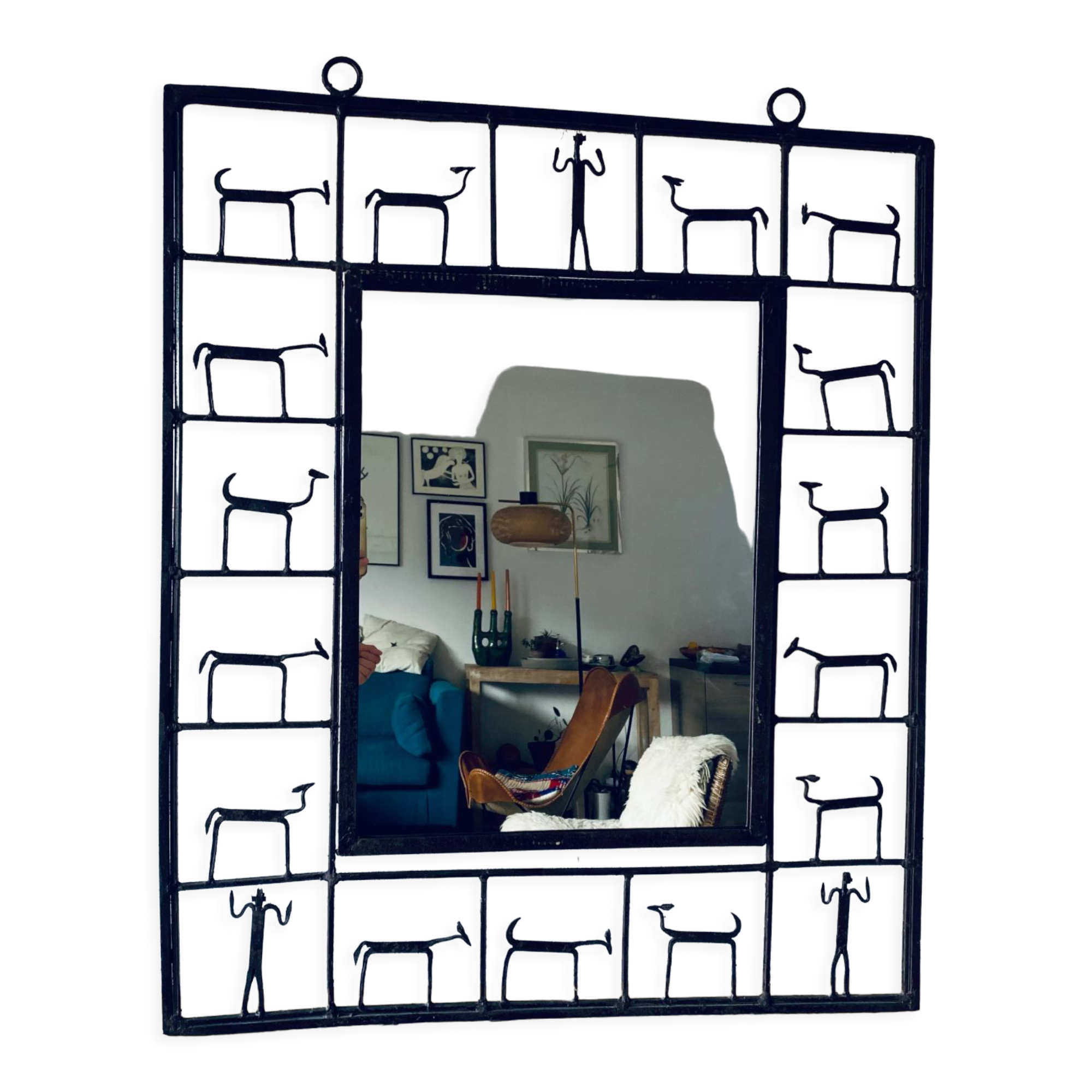 Mirror in ironwork of art