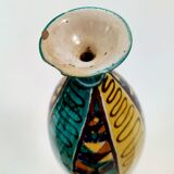 Vintage Multicolored Lacquered Ceramic Vase with Geometric Patterns, Italy