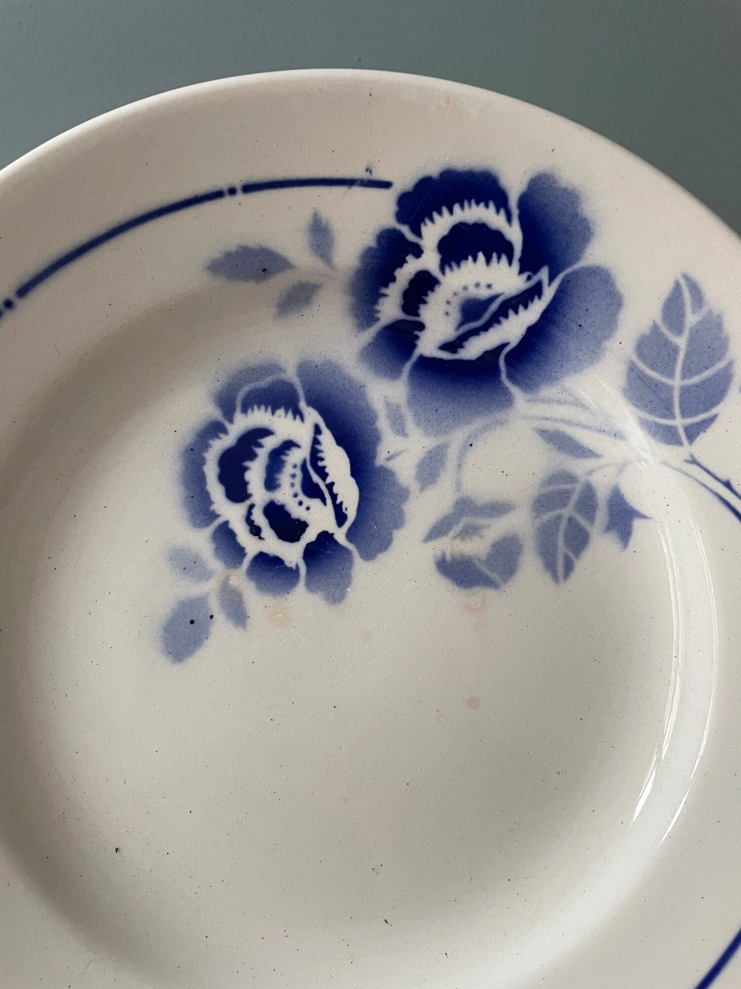 Set of 8 vintage st Amand flat plates made in France