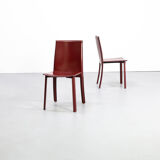 Postmodern Italian leather dining chairs
