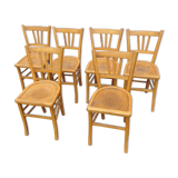 6 varnished bistro chairs