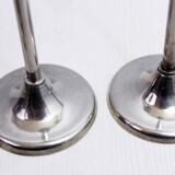 Set of 3 silver metal candle holders