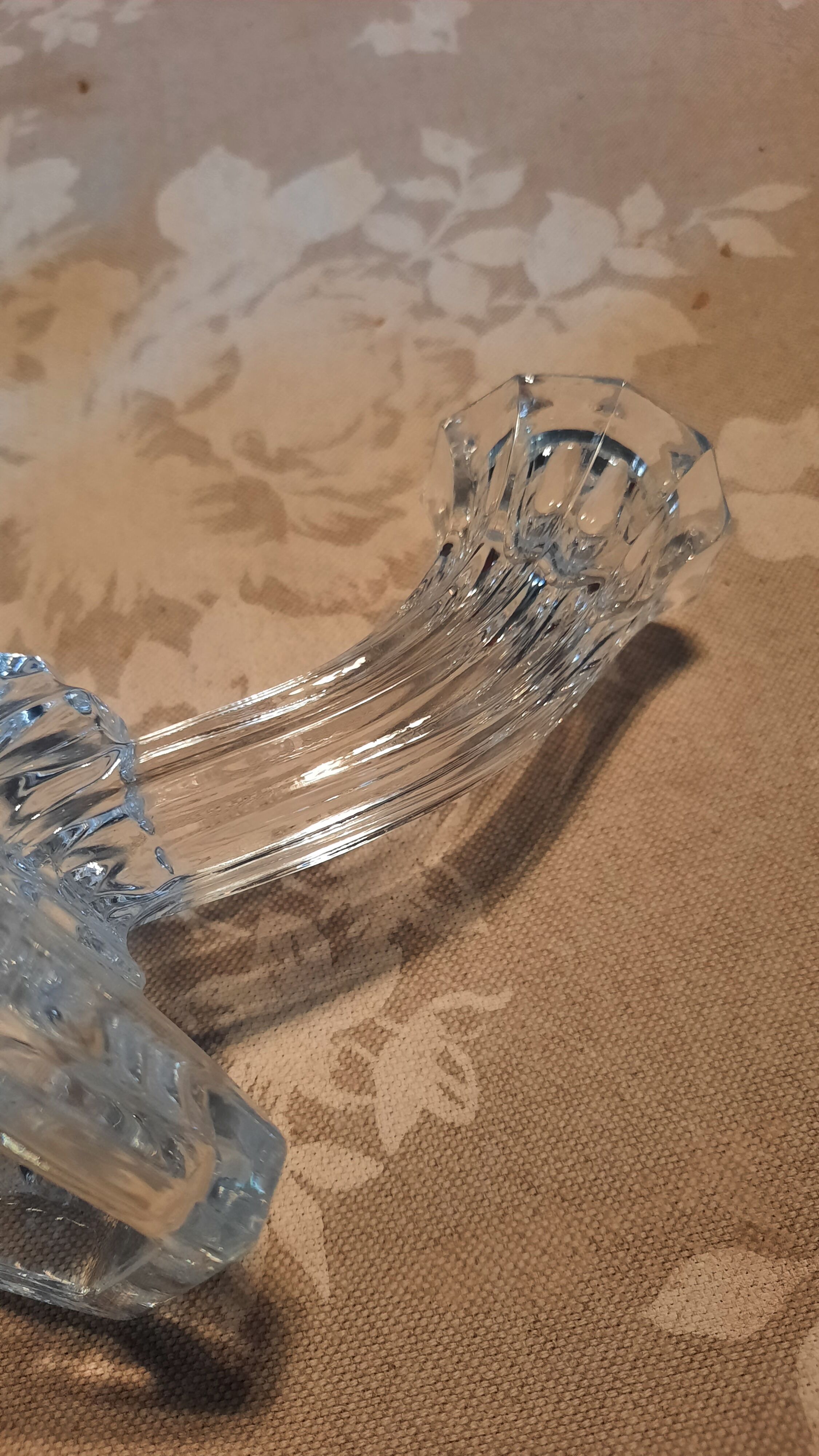 Pair of glass candle holders