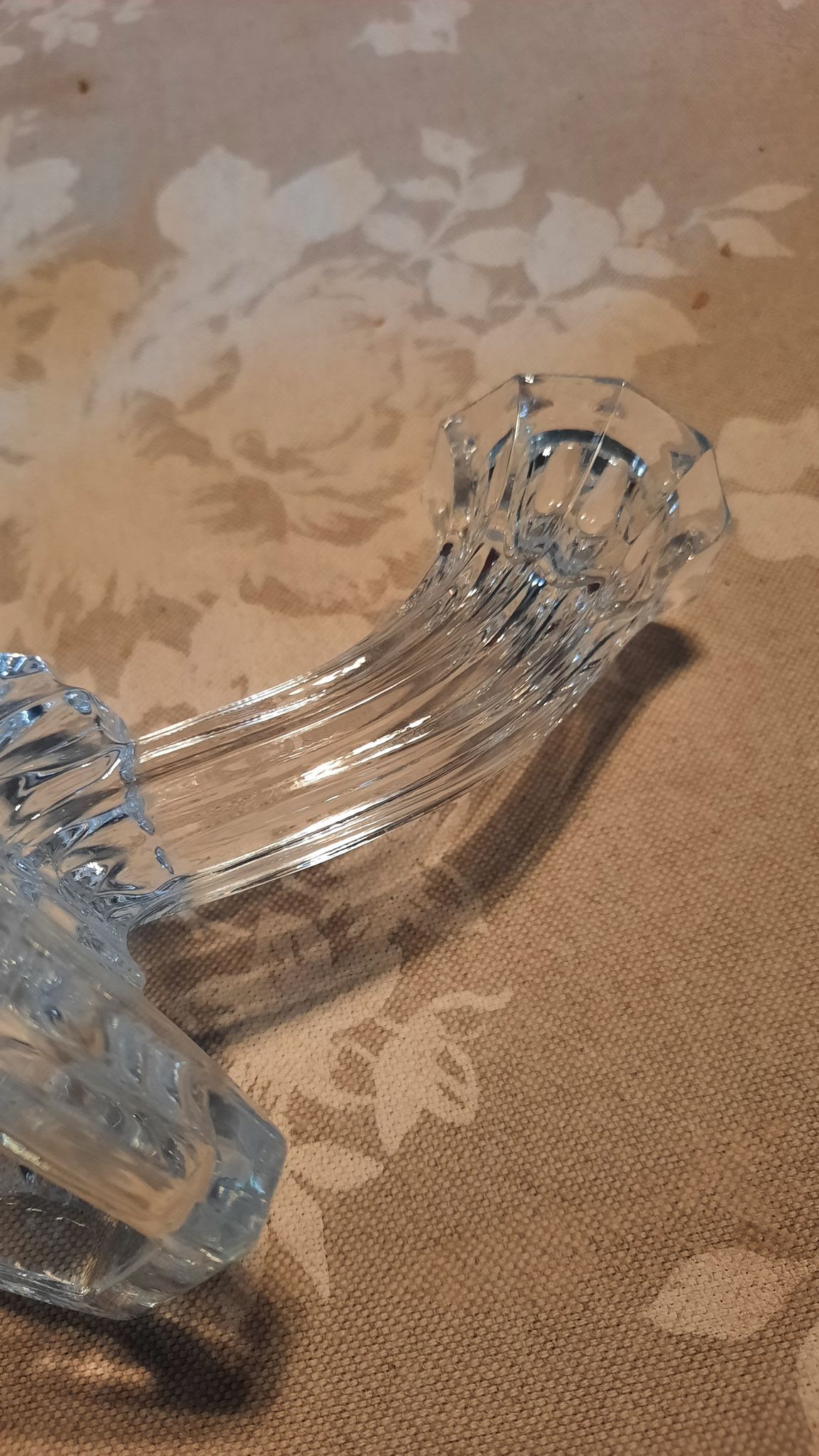 Pair of glass candle holders