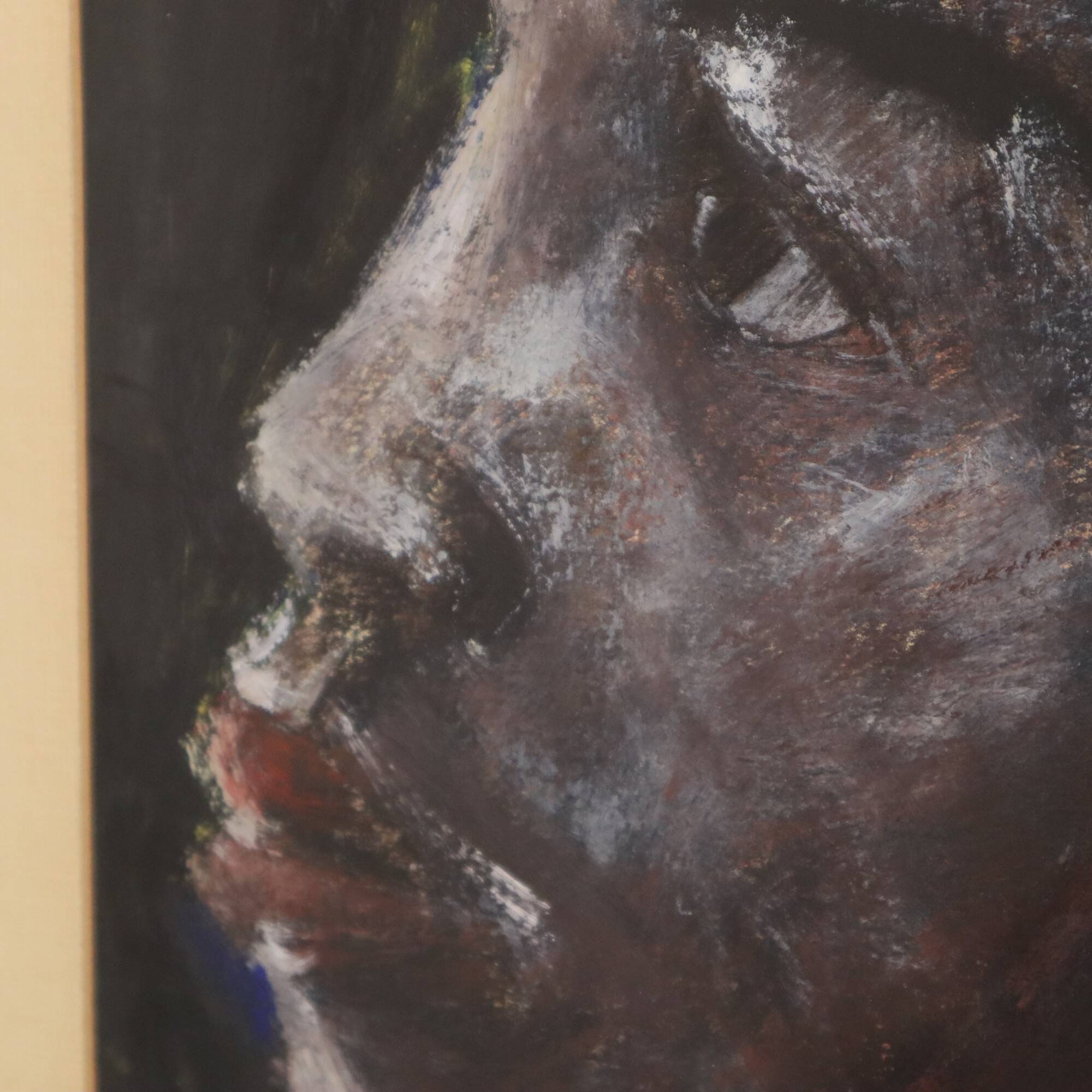 African Girl Art Painting on Paper Weyne 66x56cm